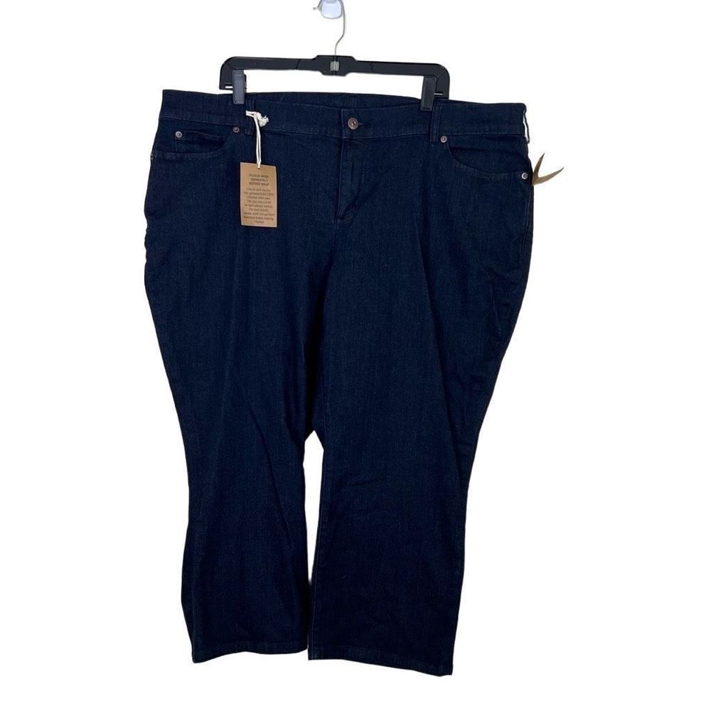 Duluth Trading Company Womens Plus Size 22 Daily Denim Capri Pants Jeans Dark
